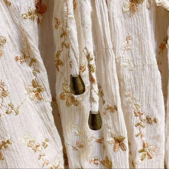 POL Floral Boho Cottagecore Babydoll Embroidered Ruffle Blouse M - Picture 8 of 11